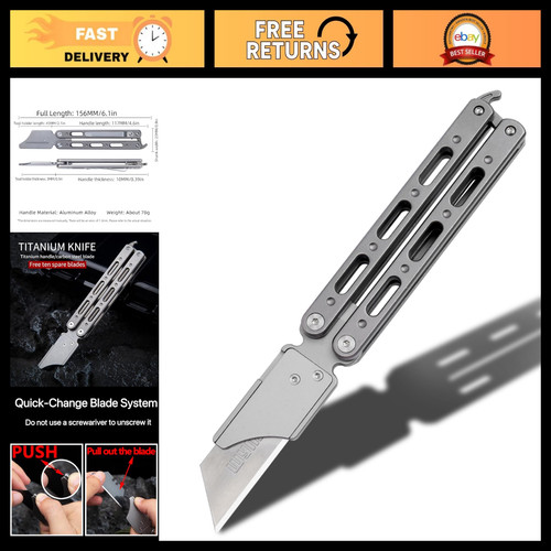 Titanium pocket utility knife - titanium,